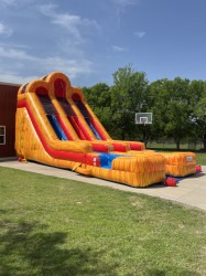Double Lane Fire Marble Slide with Pool